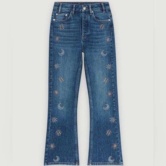 Maje Denim - Maje Jeans Adorned with Moon Crystals